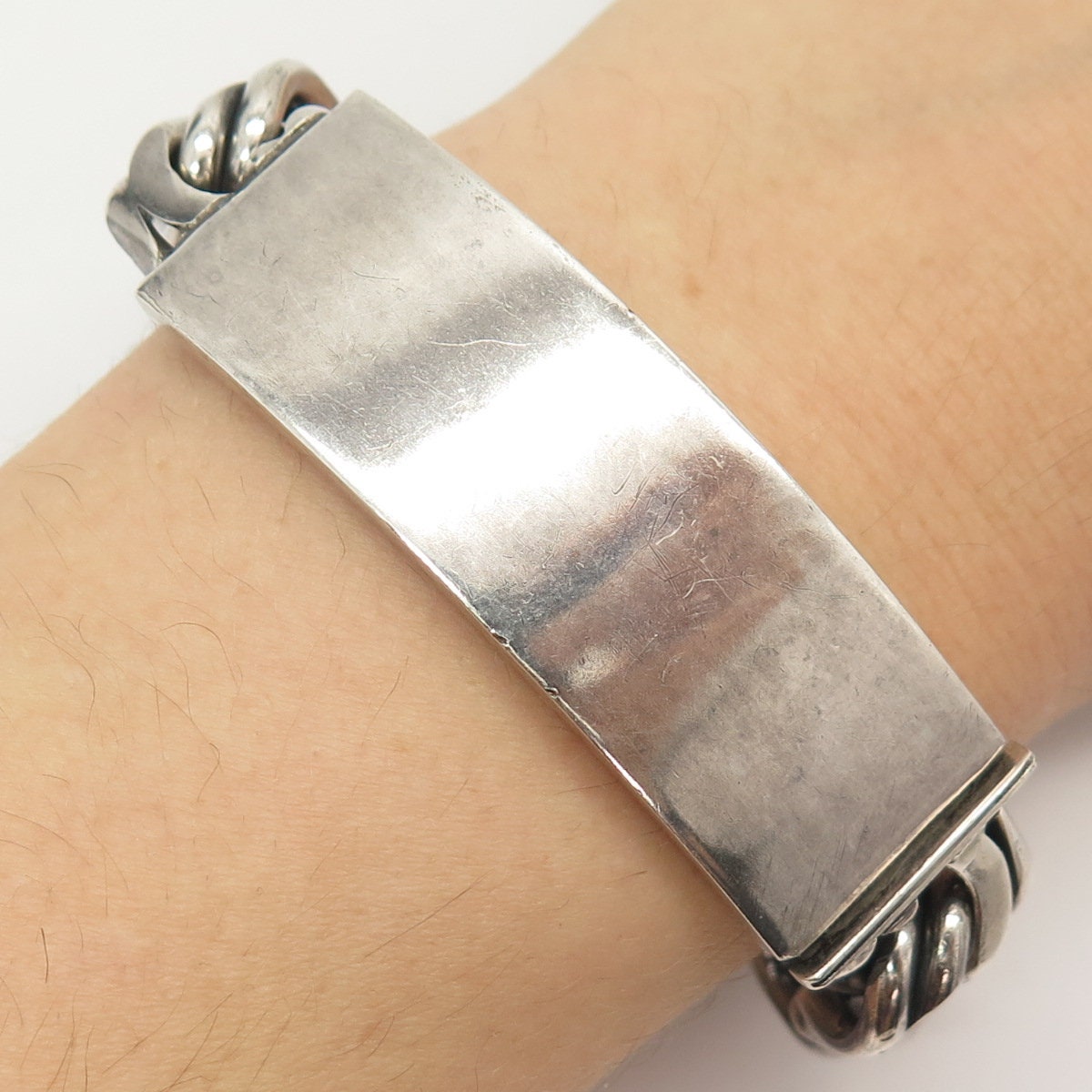 925 Sterling Silver Vintage Mexico ID Thick Heavy Byzantine 925 Sterling Silver Vintage Mexico ID Thick Heavy Byzantine