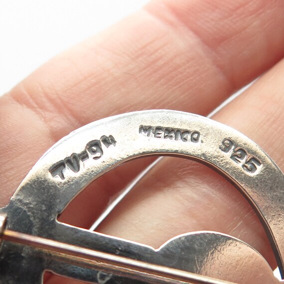 925 Sterling Silver Vintage Mexico Treble Clef Pi… - image 8