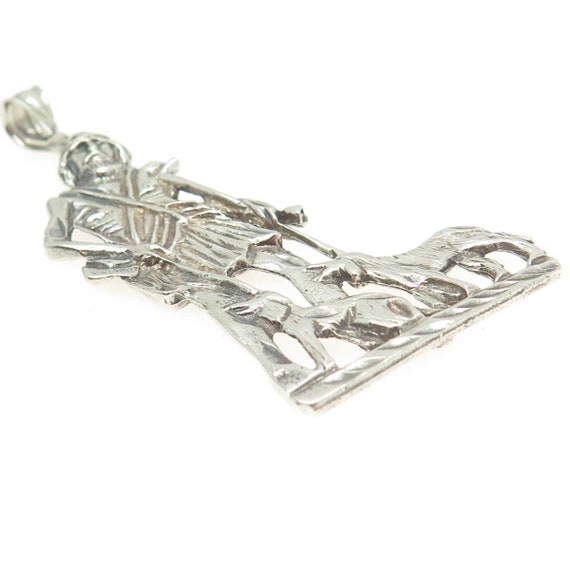 925 Sterling Silver Vintage St. Lazarus Religious… - image 5