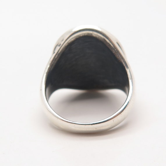925 Sterling Silver Vintage Red Enamel Wide Ring … - image 5