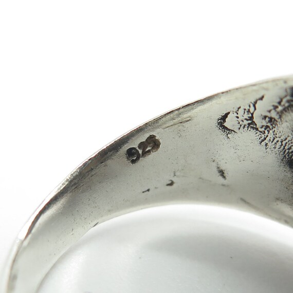 925 Sterling Silver Vintage Skull Biker Ring Size… - image 7
