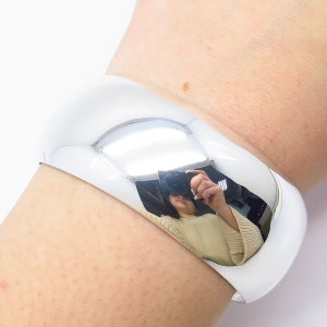 925 Sterling Silver Vintage Mexico Smooth Wide Cuff Bracelet 6&quot;