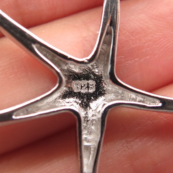 925 Sterling Silver Vintage Starfish Slide Pendant - image 7