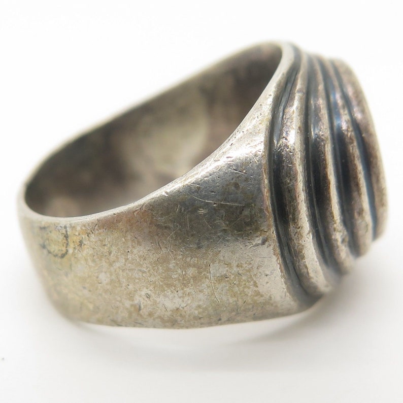 925 Sterling Silver Real Agate Gemstone Ring Size 5 14