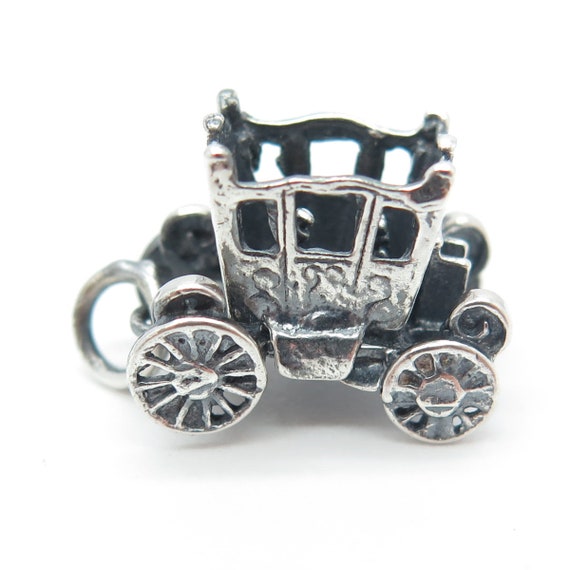 925 Sterling Silver Antique Art Deco Carriage Mov… - image 4