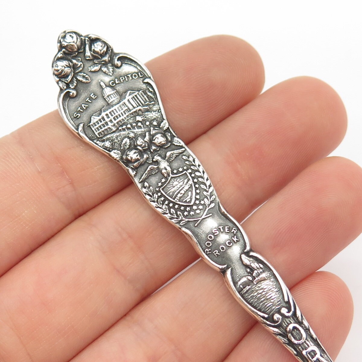 Cuillère Souvenir Portland Oregon En Argent Sterling - Collection Pêche Montagne - Marque Wilson Brothers Jewelry - Occasion