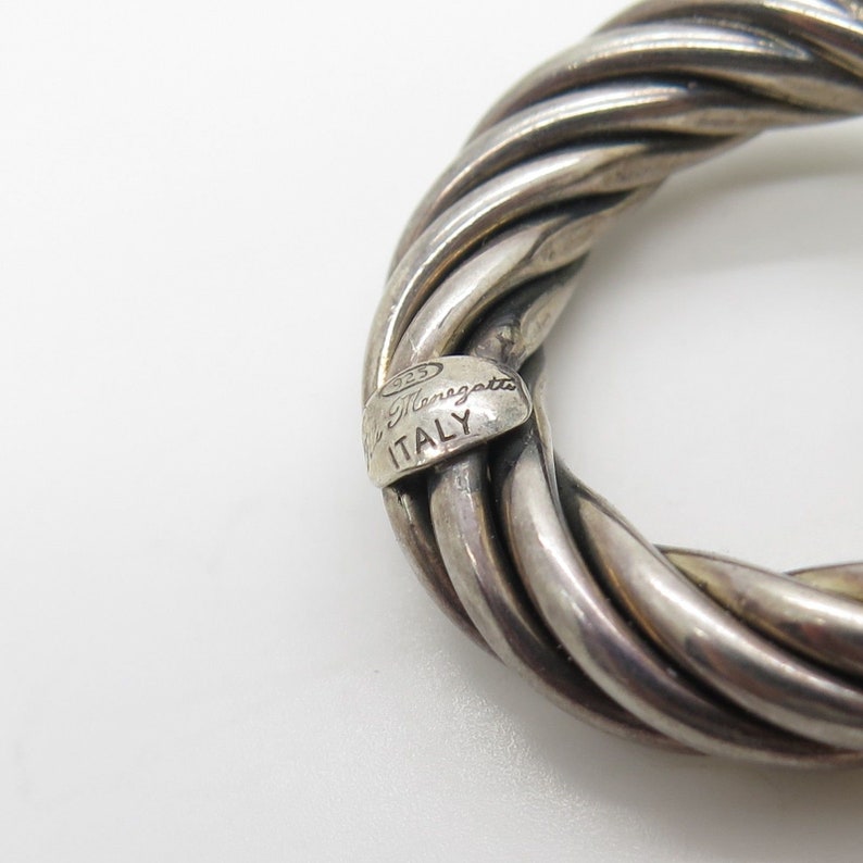 Flli Meregatti Italy 925 Sterling Silver Large Hoop Earrings