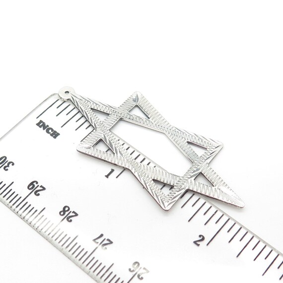 925 Sterling Silver Vintage Star of David Judaica… - image 3