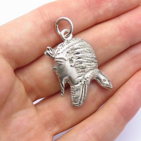 800 Silver Vintage Egypt Pharaoh Design Charm Pend