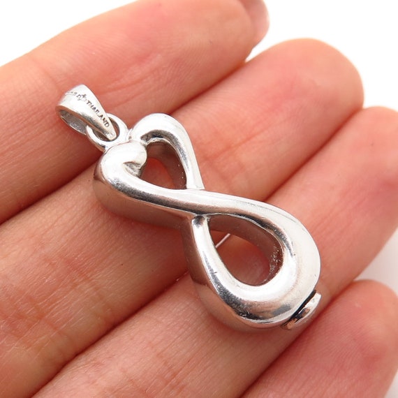 925 Sterling Silver Heart Infinity Design Pendant - image 2