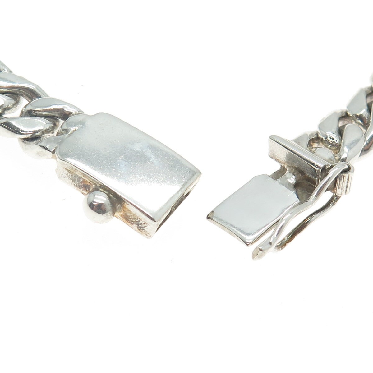 925 Sterling Silver Vintage Mexico Cuban Link Bracelet 8.25