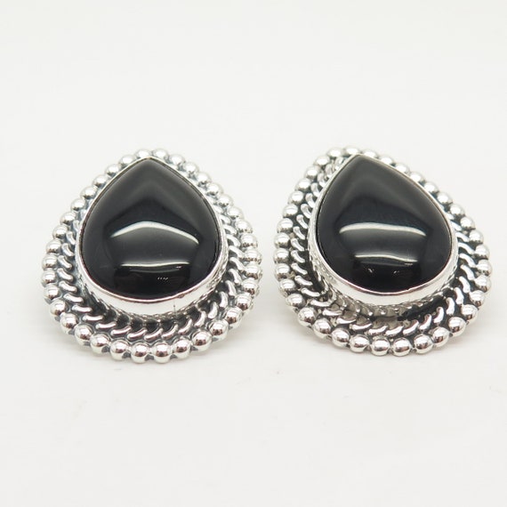 925 Sterling Silver Vintage Mexico Real Black Ony… - image 4