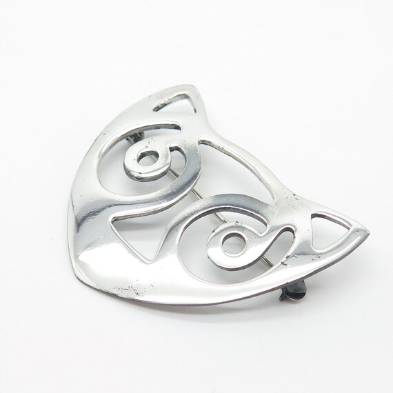 925 Sterling Silver Vintage A.B.E. Cat Pin Brooch - image 3