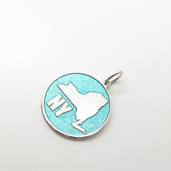 925 Sterling Silver Enamel New York Empire State … - image 5