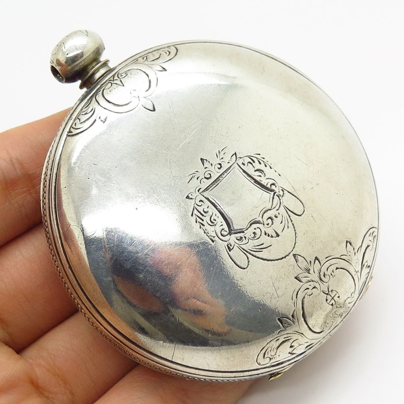 Antique Signed Warranted Coin Silver Heavy Pocket Watch Case Etsy