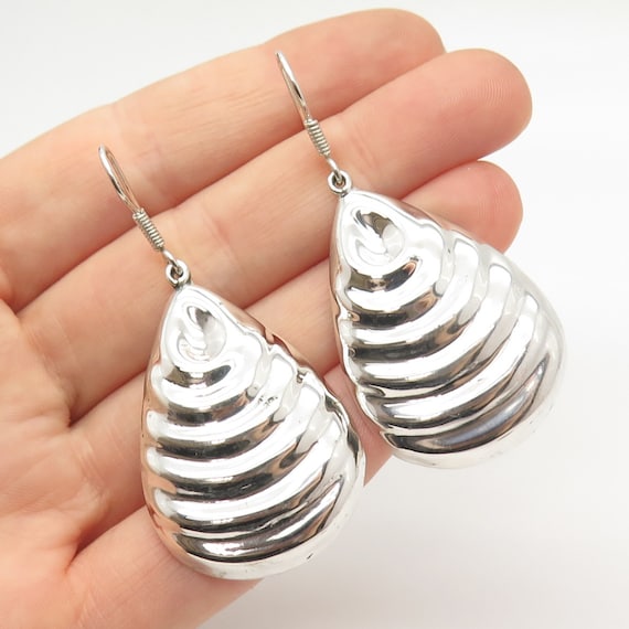 925 Sterling Silver Vintage Mexico Shell Design H… - image 1
