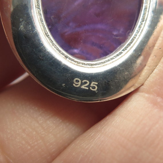 925 Sterling Silver Vintage Real Amethyst Gemston… - image 8