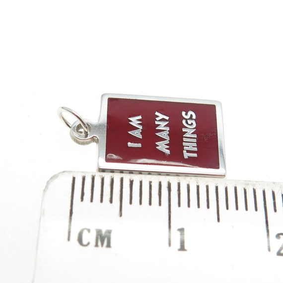 925 Sterling Silver Red Enamel "I Am Many Things"… - image 3