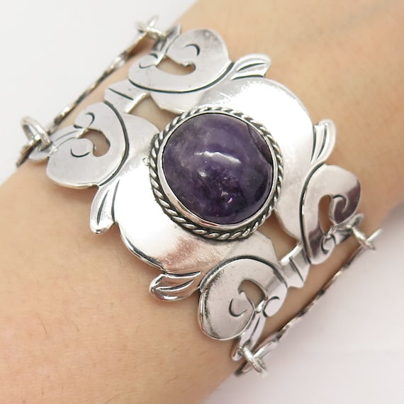 アクセサリー VINTAGE bracelet 925 Sterling Silver Vintage Filigree Calla Lily Design Wide