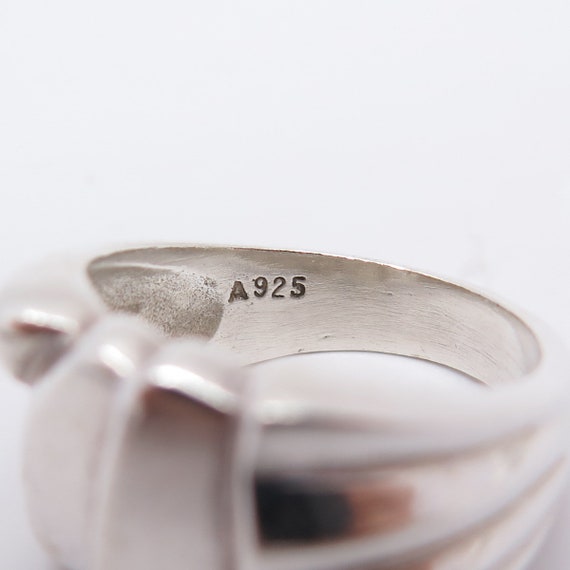 925 Sterling Silver Vintage Modernist Design Ring Size 8 14