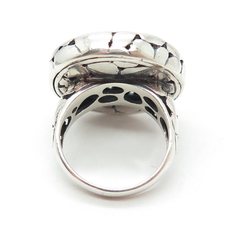 925 Sterling Silver Vintage Pebble Wide Ring Size 7 - Etsy