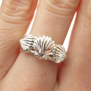 925 Sterling Silver Vintage Seashell Ring Size 8