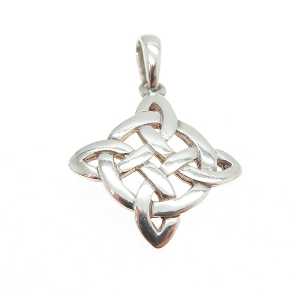 925 Sterling Silver Vintage Celtic Cross Pendant - image 4