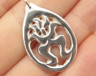 925 Sterling Silver Vintage Abstract Pendant