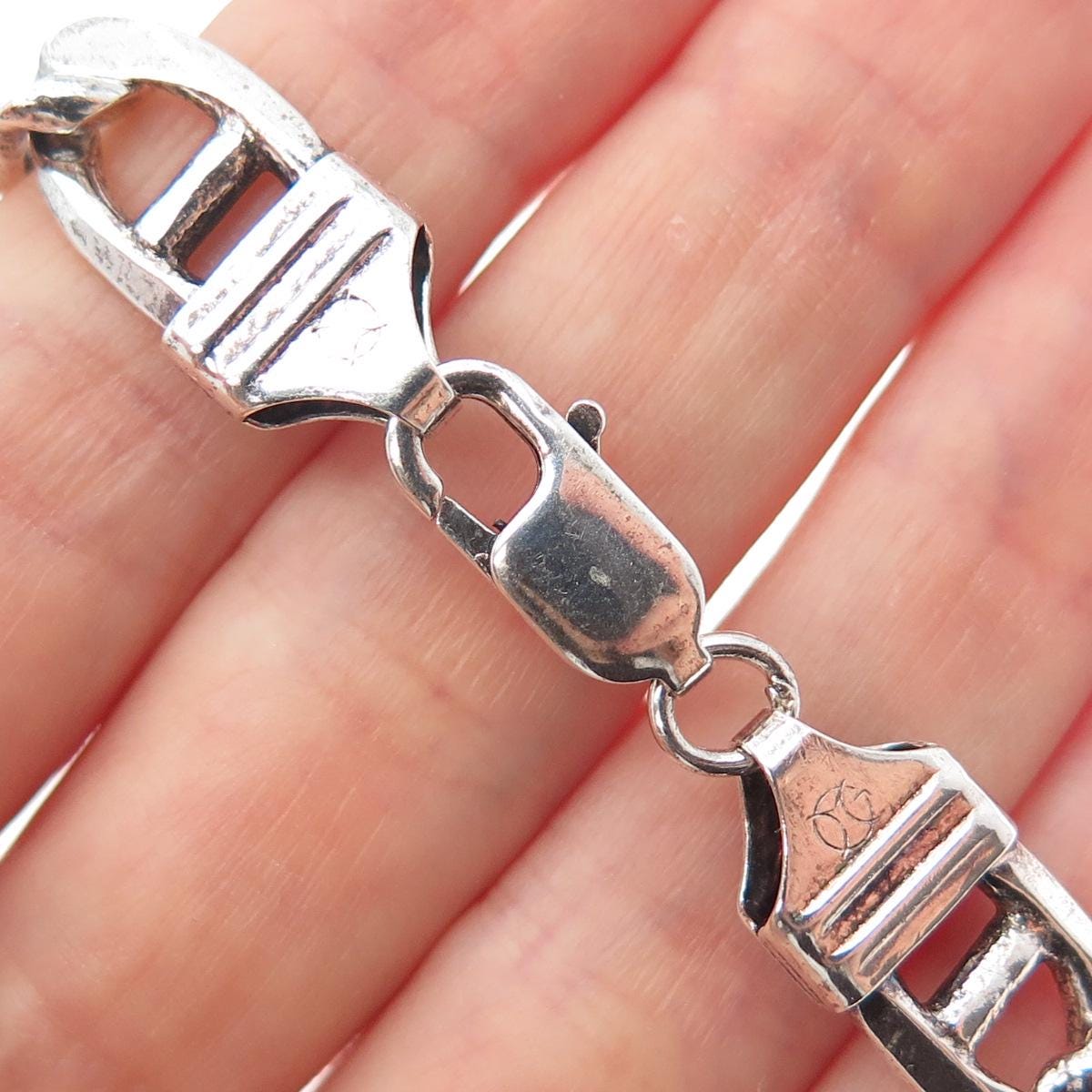 アクセサリー vintage mexico 925 silver Anker bracelet 925 Sterling Silver Vintage Italy Anchor Mariner Link Bracelet
