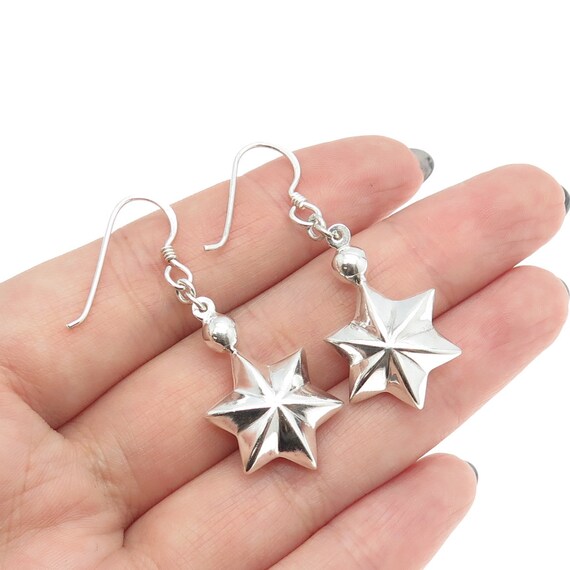 925 Sterling Silver Vintage 6-Pointed Army Star E… - image 2