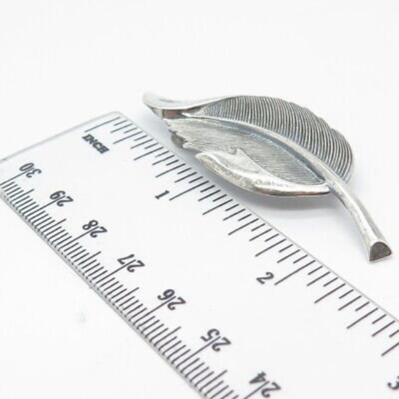 925 Sterling Silver Vintage Jewelart Leaf Pin Bro… - image 3