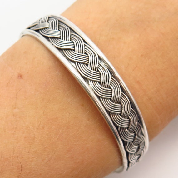 Vintage Taxco Mexico Sterling Silver Braided Woven Cuff Bracelet, Retro 925  Silver Modernist Flat Wave Cuff, Big Twist Braid 925 Silver Cuff - Etsy