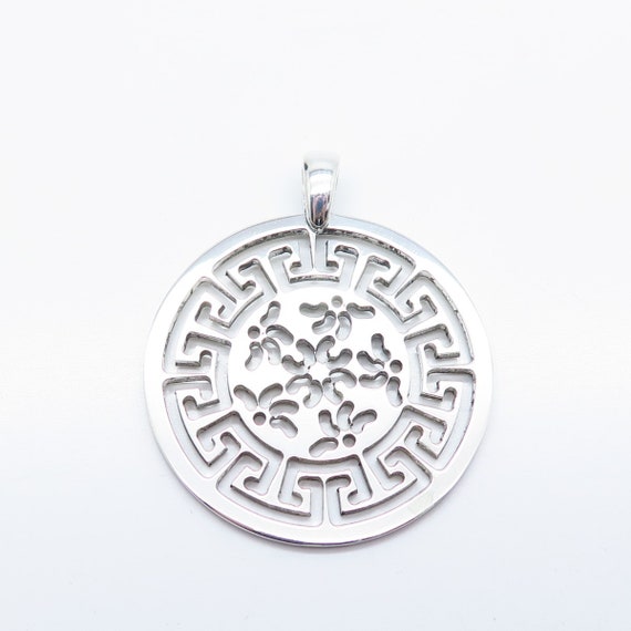 925 Sterling Silver Vintage Italy Ornate Pendant - image 5