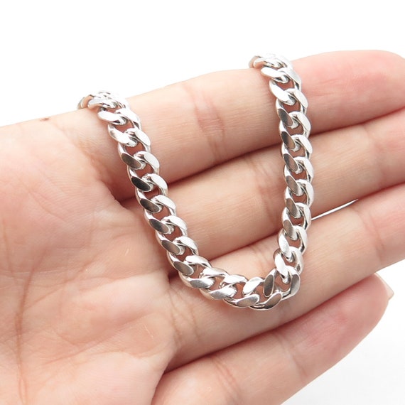 925 Sterling Silver Cuban Chain Necklace 30" - image 1