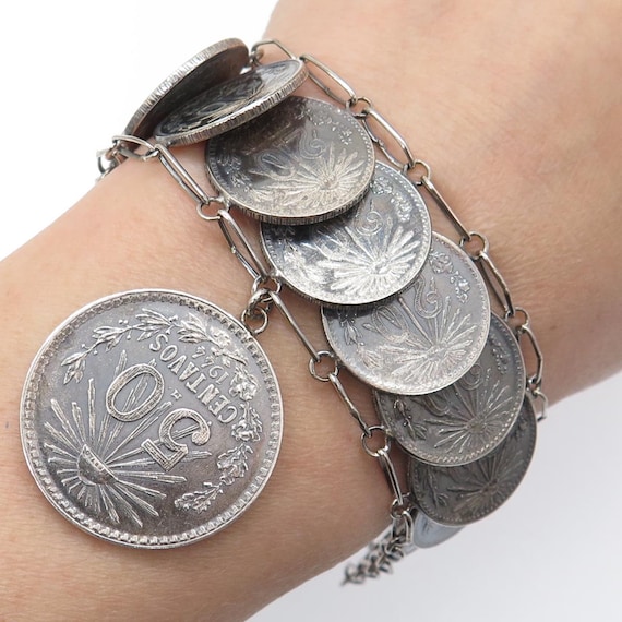 720 Silver Antique 1940s Mexico 20 & 50 Centavos Coin Link
