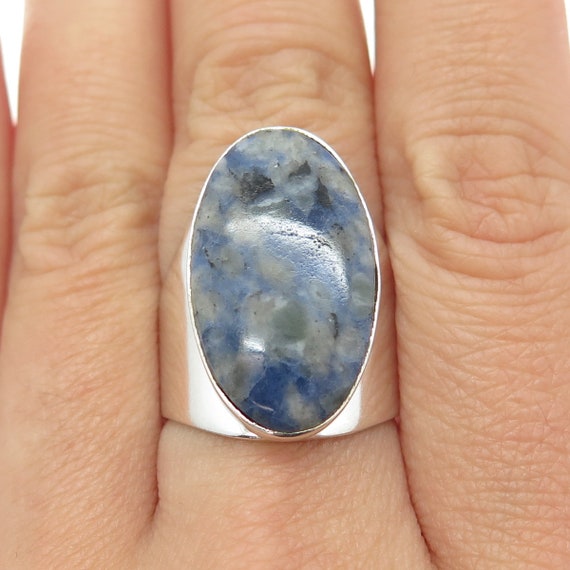 925 Sterling Silver Vintage Mexico Real Sodalite … - image 1