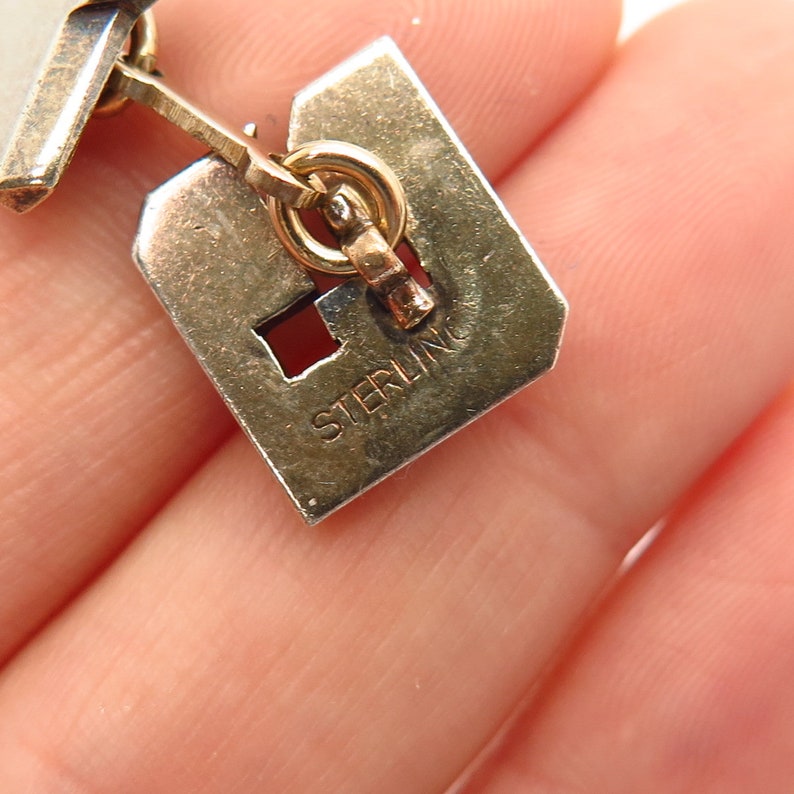 925 Sterling Silver Gold Plated Vintage KE Personalized Cufflinks