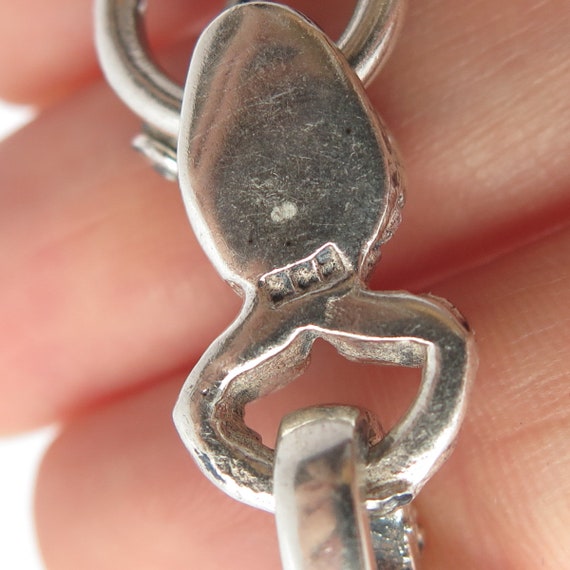 925 Sterling Silver Vintage Snake Head Ornate Rolo Link Bracelet