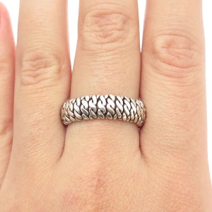 925 Sterling Silver Vintage Woven Rope Band Ring Size 8.75