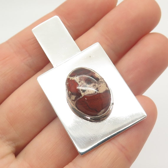 925 Sterling Silver Vintage Real Red Jasper Gemst… - image 1