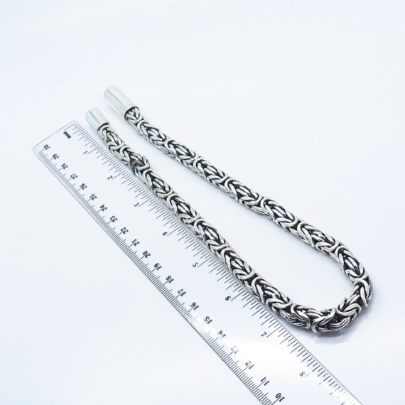 925 Sterling Silver Vintage Byzantine Chain Neckl… - image 2