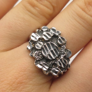 925 Sterling Silver Vintage Nugget Ring Size 9