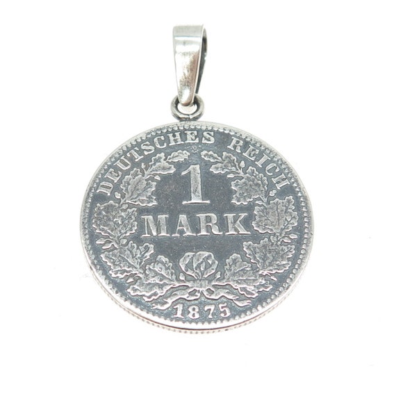 900 Silver Antique 1875 Germany "1 Mark - Wilhelm… - image 4