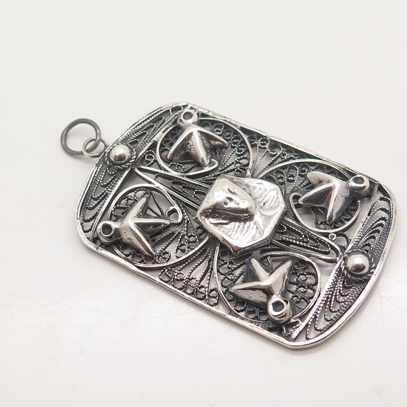 925 Sterling Silver Antique Egyptian Theme Ornate… - image 4