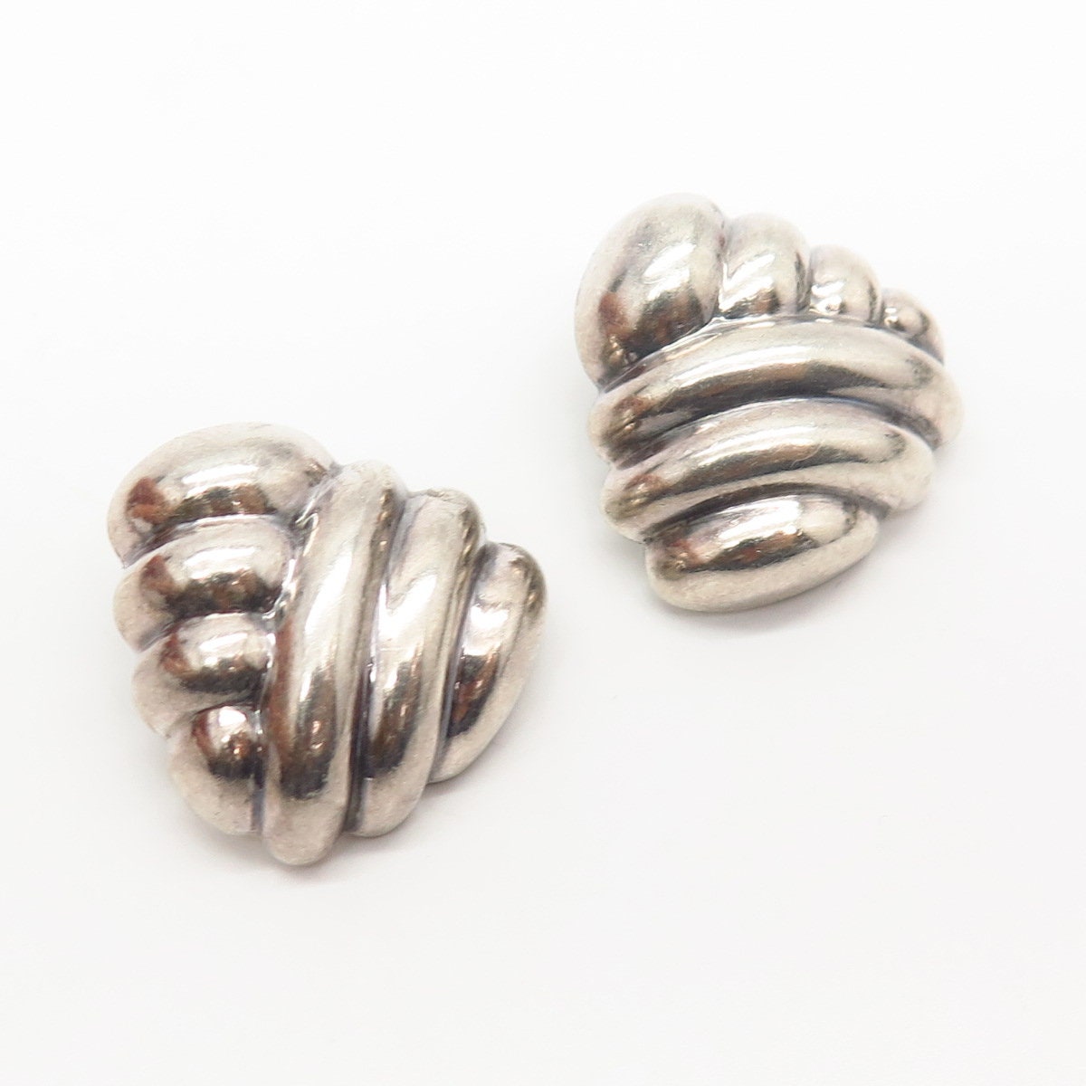 925 Sterling Silver Vintage Spain Jondell Ribbed Crossover