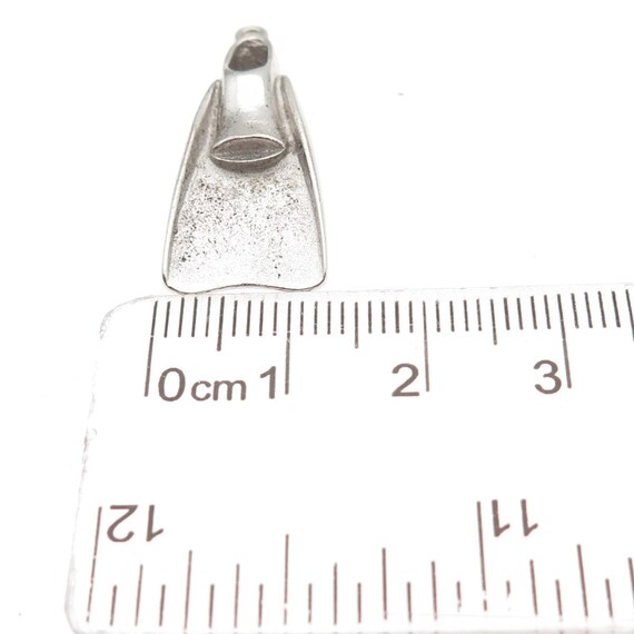 925 Sterling Silver Vintage HLP Scuba Diving Fin Oxidized Charm Pendant View 4