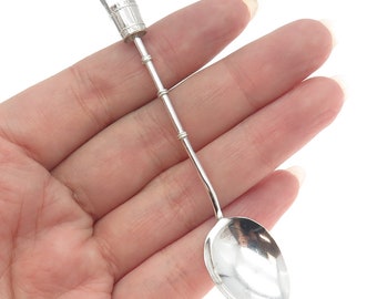 925 Sterling Silver Antique Japanese Mizuoke Bucket Coffee Spoon