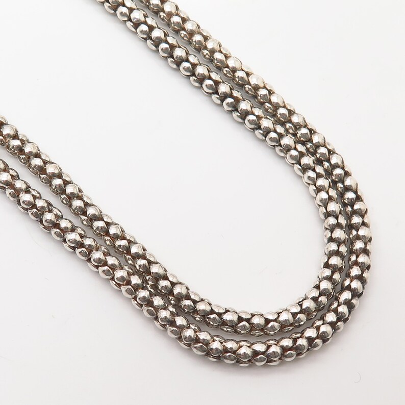 925 Sterling Silver Statement Popcorn Chain Necklace 17 Etsy