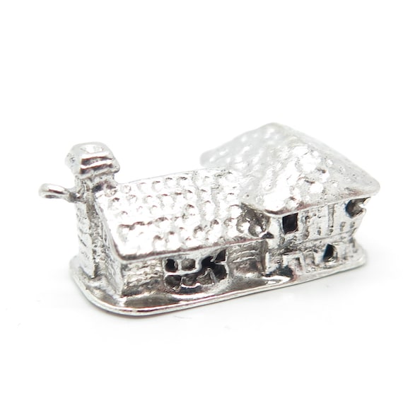 925 Sterling Silver Vintage Old House Charm Penda… - image 7