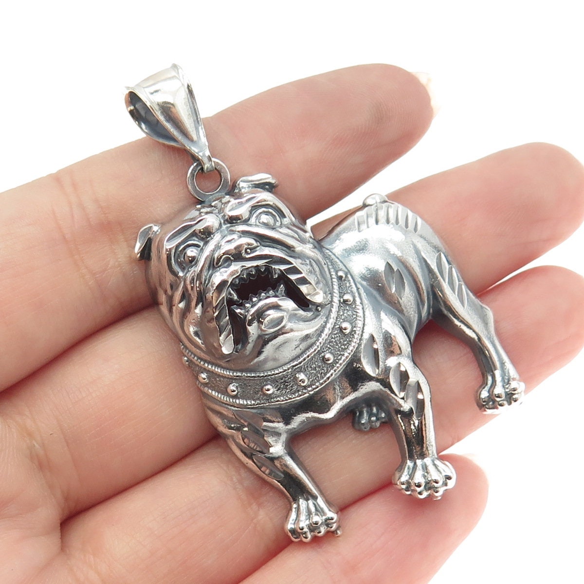 人気ブランド新作豊富 Bulldog Vintage Silver Sterling 925 Pendant Etsy - アクセサリー